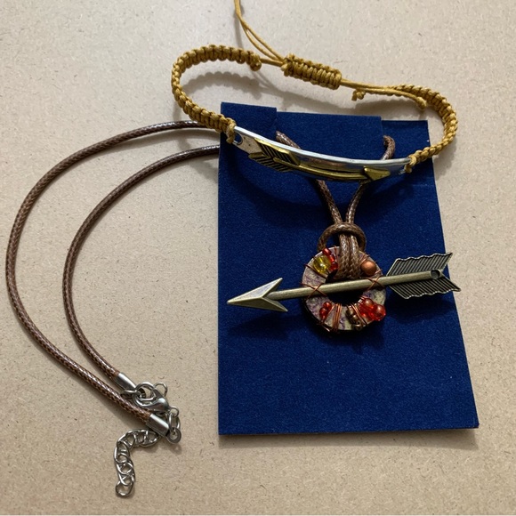 🔥5/$20🔥 Arrow Necklace and Macrame Bracelet New and Handmade - Picture 3 of 4